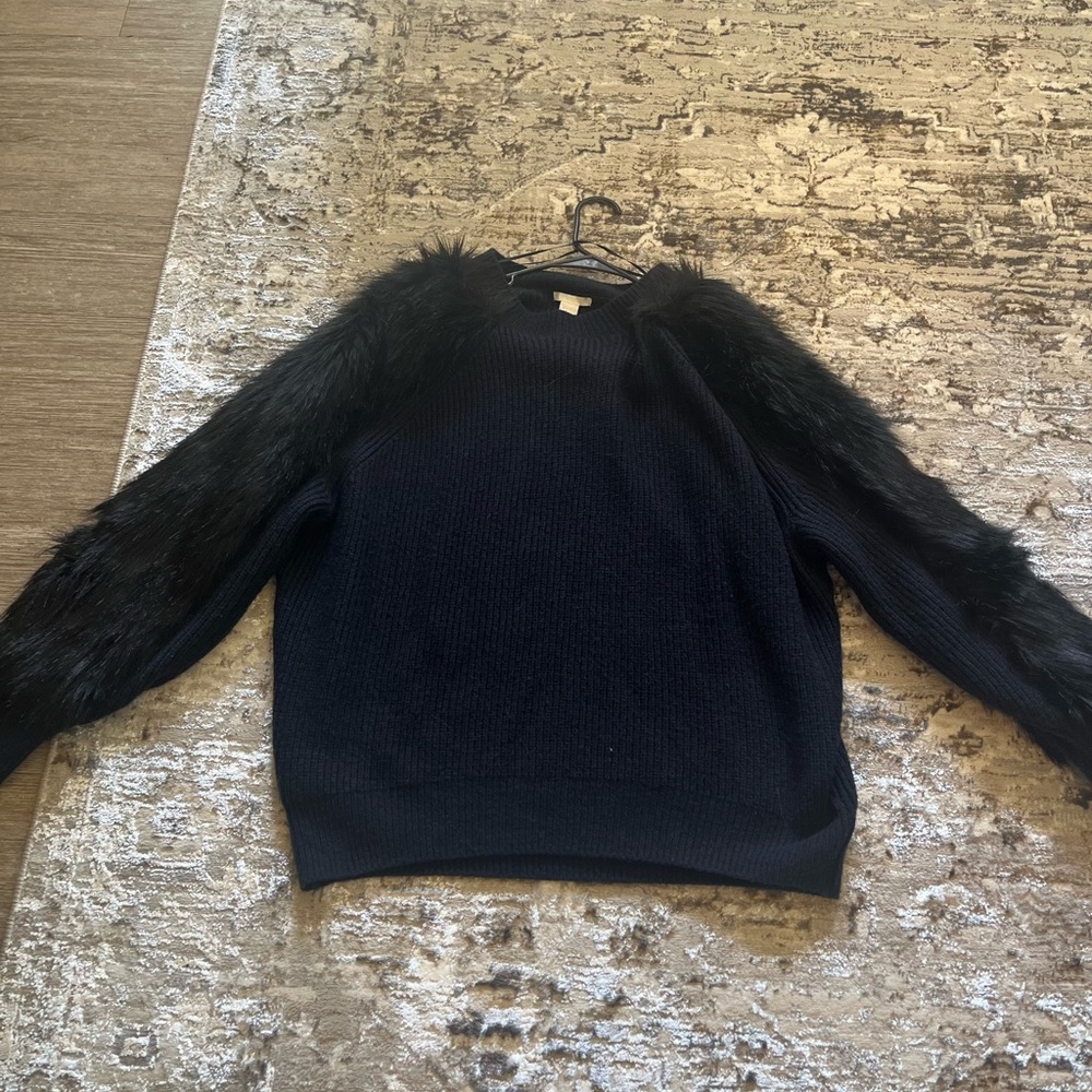 H&M Black Crew Neck Sweater Soft Wool Blend